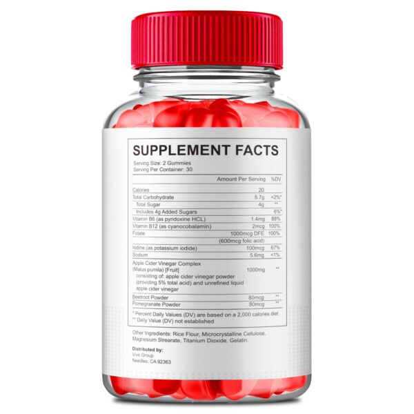 Frasco gomitas Vital Surge ACV fórmula natural con keto y vitamina B12