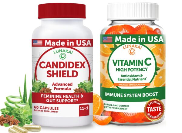 Paquete gummies Lunakai USA de Candida y Vitamina C 60 unidades Paquete gummies Lunakai USA de Candida y Vitamina C 60 unidades