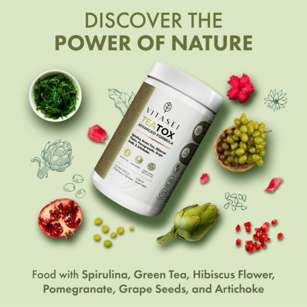 Ingredientes naturales en polvo detox Vitasei Teatox