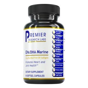 Frente del frasco Premier Research Labs Omega-3 Softgels
