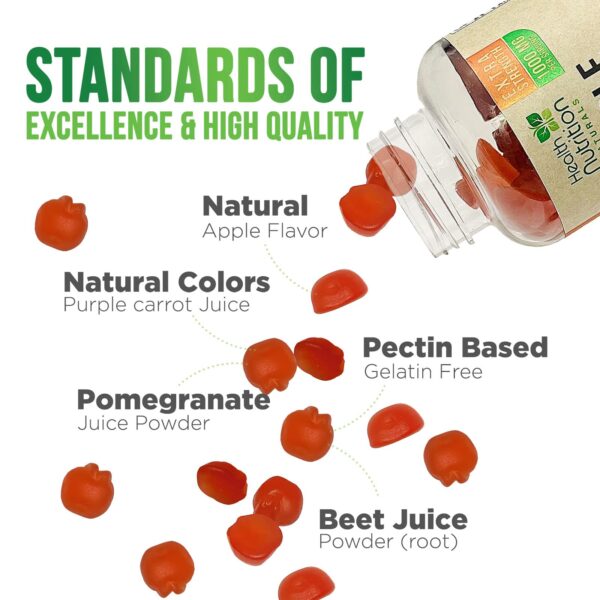 Gomitas de vinagre de manzana aptas para energía diaria y salud