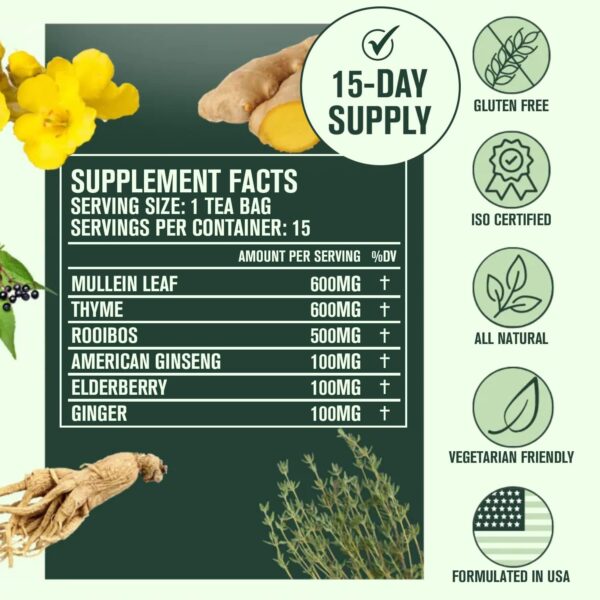 Taza con té BetterLungs detox para bienestar respiratorio