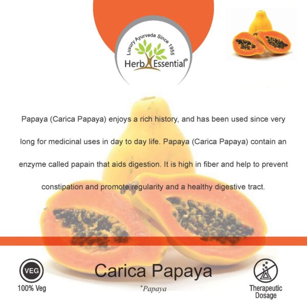 Herb Essential suplemento natural de papaya en tabletas veganas