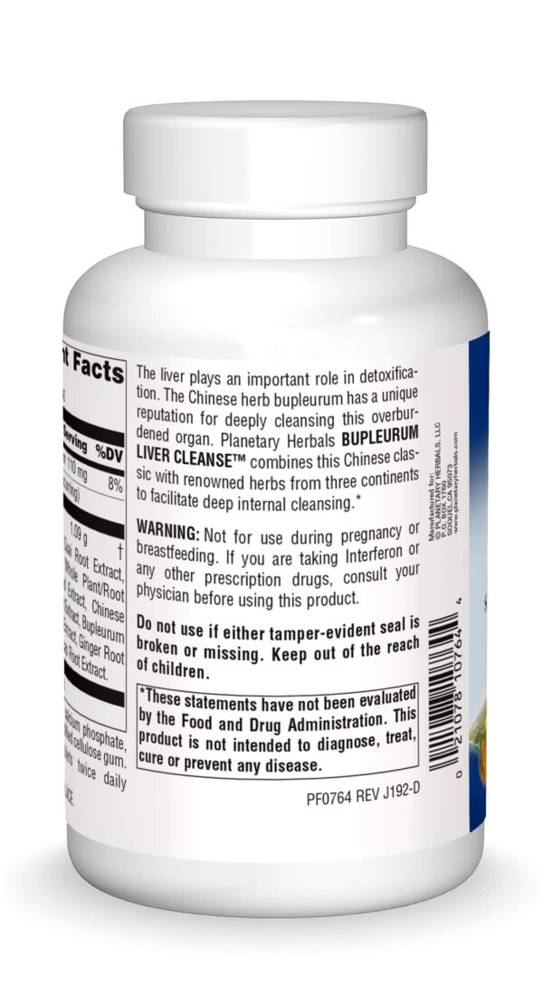 Tabletas Planetary Herbals Bupleurum limpieza hígado 545 mg