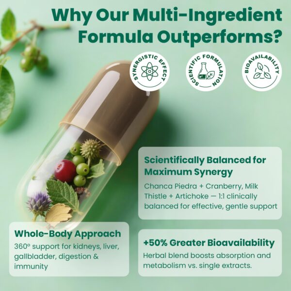 Suplemento detox limpia riñón con hierbas naturales