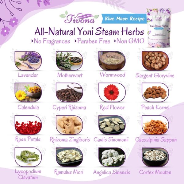 Hierbas Blue Moon para vapor Yoni Fivona 100% naturales