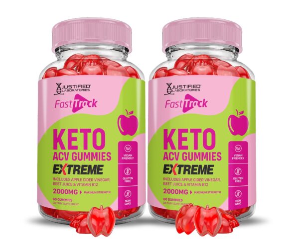 Fast Track Keto ACV gomitas paquete 2 unidades 2000mg vinagre manzana
