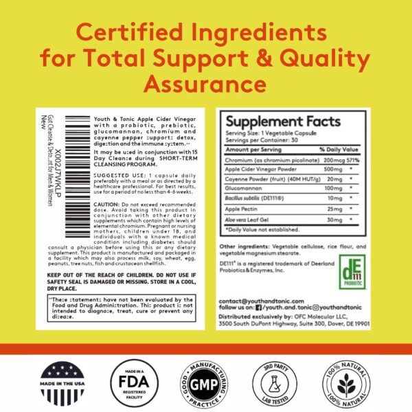 Suplementos naturales para detoxificar organismo Youth & Tonic