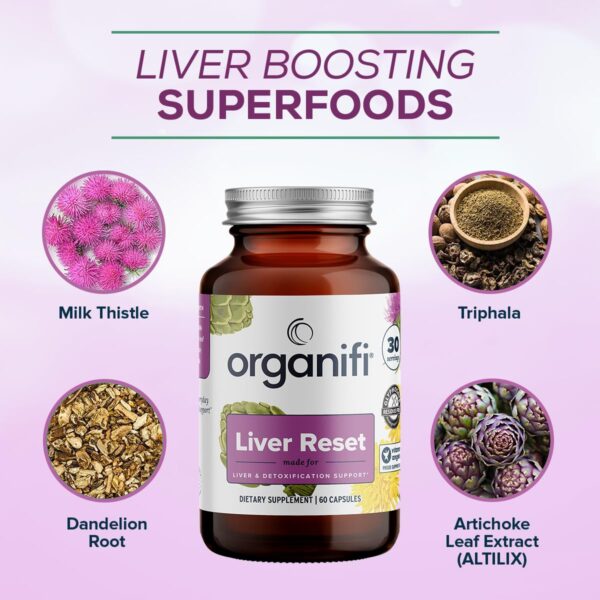 Cápsulas Organifi Liver Reset para bienestar integral
