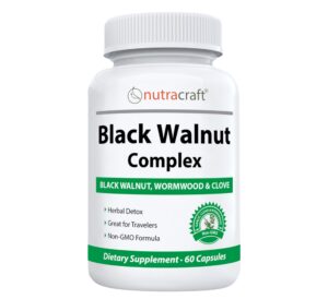Suplemento limpieza intestinal Nutracraft Black Walnut caja frontal