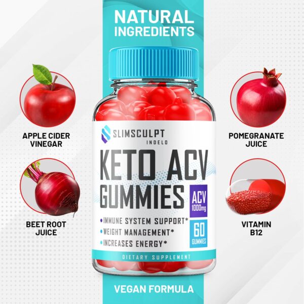 Paquete de 120 gomitas keto acv Slimsculpt para mujer y hombre