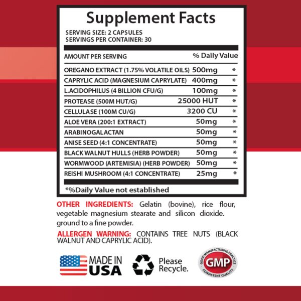 Caja frontal suplemento natural Candida Away Plus 120 cápsulas