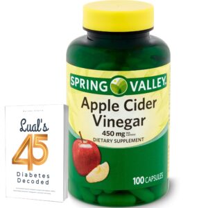 botella de cápsulas de vinagre de sidra Spring Valley 450mg 100 unidades