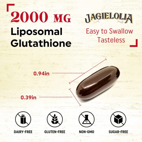Frasco de Jagielolia Liposomal Glutathione 180 cápsulas