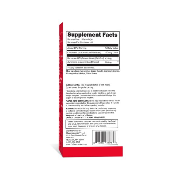 Pharmaganics bloqueador carbohidratos envase y cápsulas