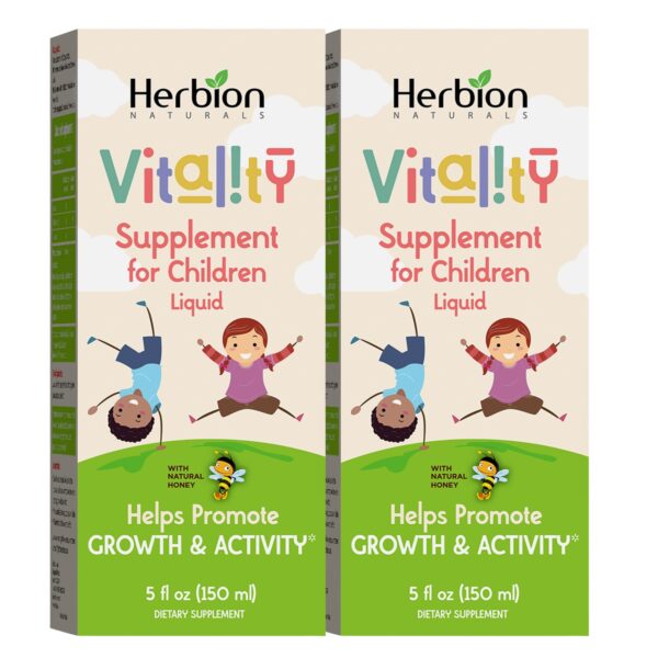 Frente del envase Herbion Vitality para niños