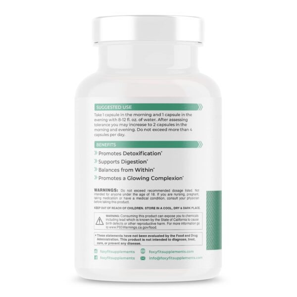 Envase frontal FoxyFit Detox para ella fórmula detox 30 días