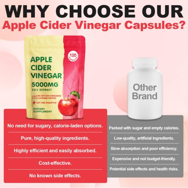 Cápsulas orgánicas de vinagre de manzana con probióticos