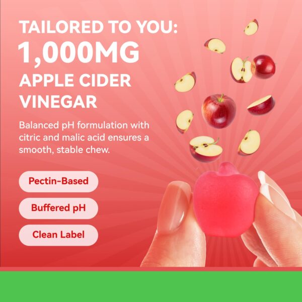 Detalle de gomitas Keto con vinagre de sidra de manzana