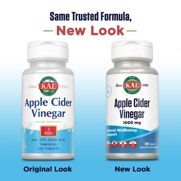 Tabletas vinagre sidra manzana KAL recubiertas fácil tragado