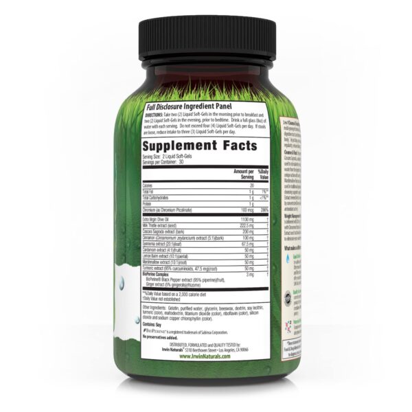 Soft-gels líquidos Irwin Naturals para pérdida de peso y drenaje