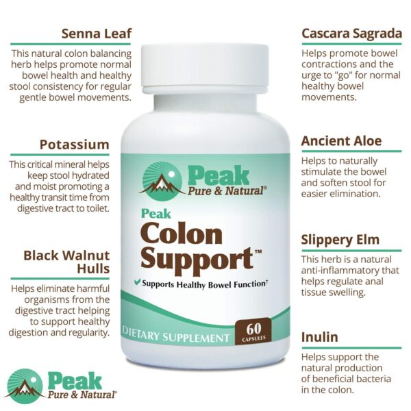 Peak Pure & Natural cápsulas detox colon prebióticos inulina