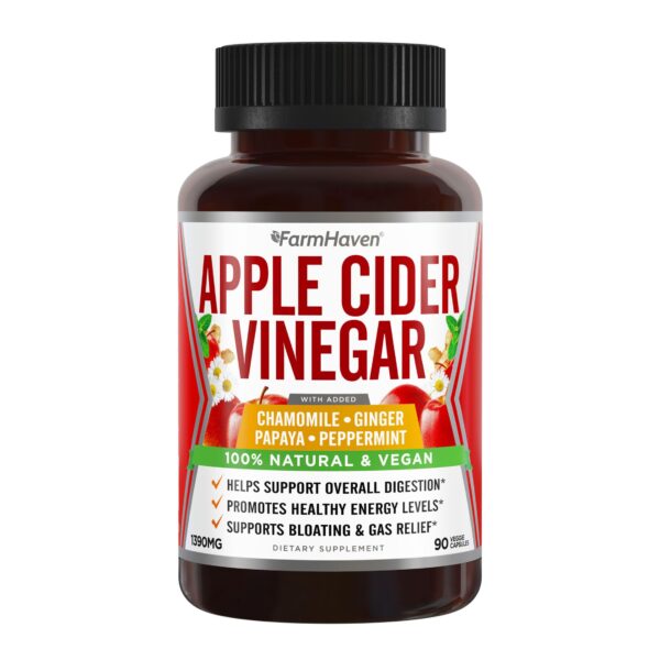 Cápsulas vinagre sidra manzana con hierbas calmantes