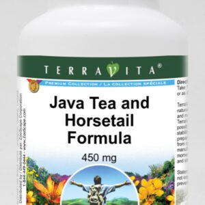 Botella de fórmula de té de java y cola de caballo TerraVita 100 cápsulas