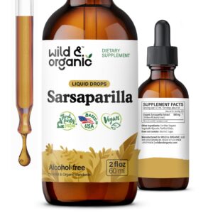 Gotas veganas orgánicas de raíz de zarzaparrilla Wild & Organic 2 fl oz