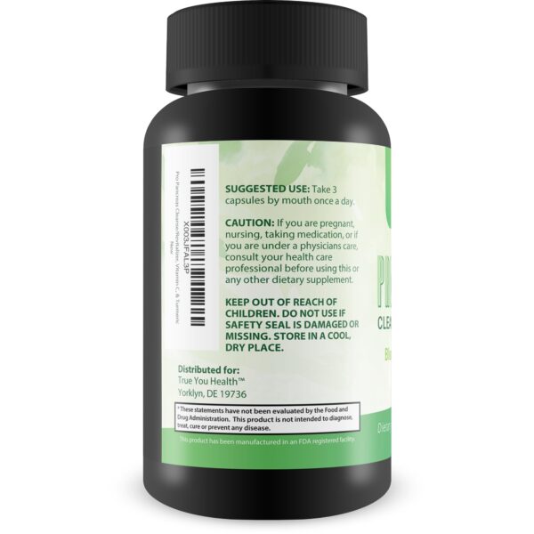Etiqueta de suplemento Pro Pancreas Cleanse