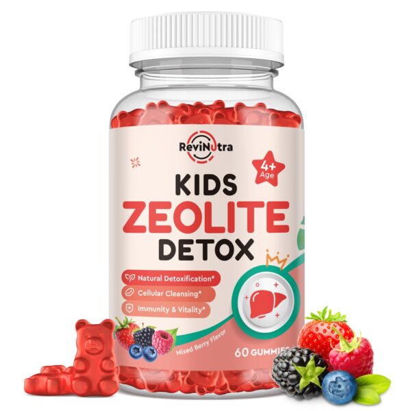 Frasco de Zeolite Detox gomitas con etiqueta