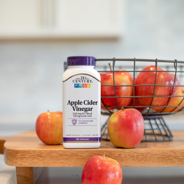 Vista lateral frasco vinagre sidra 21st Century