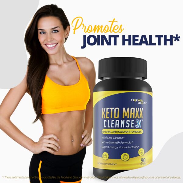 Tabla con cápsulas Keto Maxx Cleanse 3X para detox