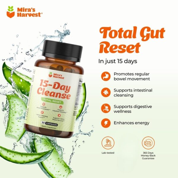 Frasco de cápsulas herbal Mira’s Harvest limpieza intestinal Frasco de cápsulas herbal Mira’s Harvest limpieza intestinal