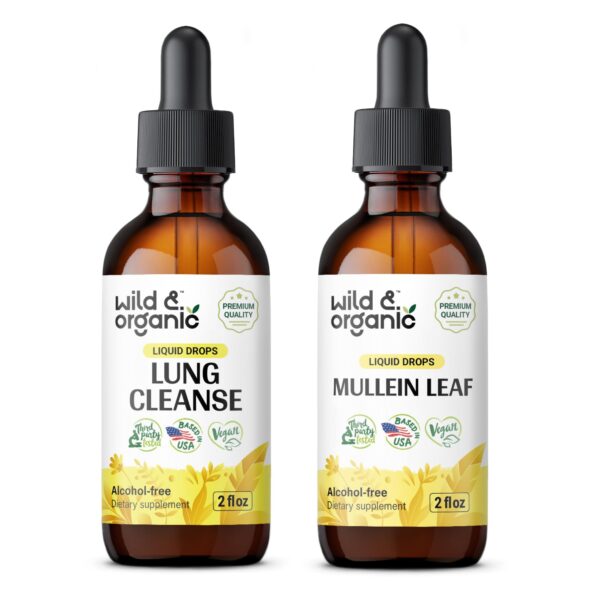 Tintura Wild & Organic limpieza pulmonar y extracto de gordolobo 2 oz