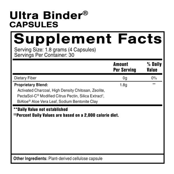 Etiqueta suplemento Ultra Binder bentonita y zeolita