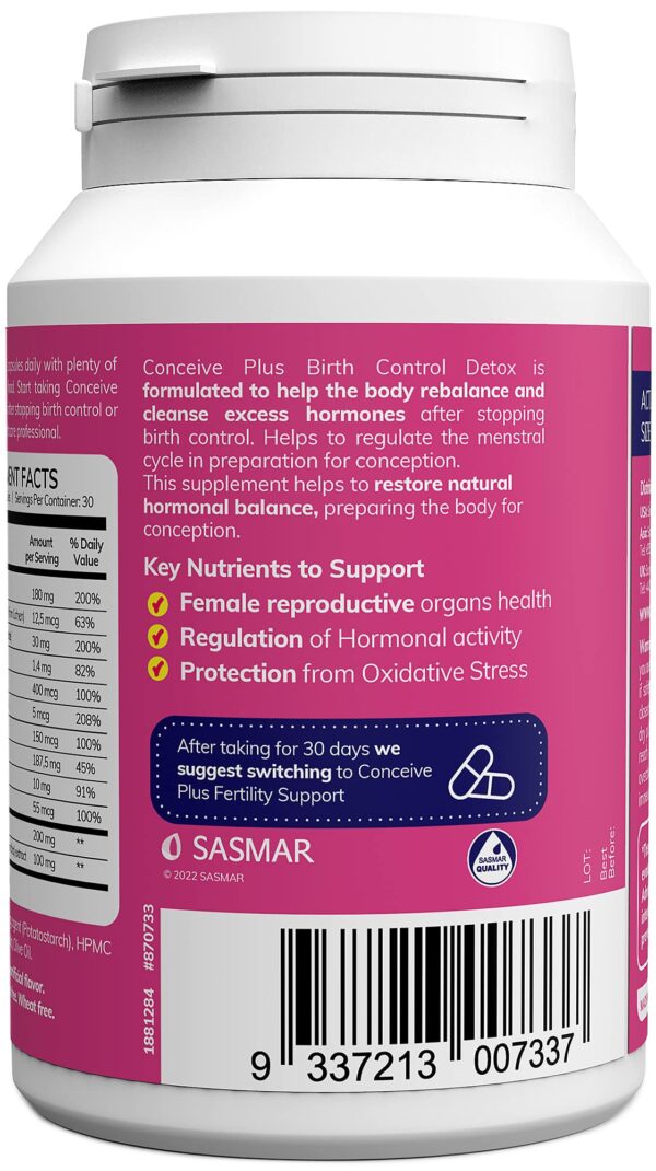 Cápsulas para desintoxicación de anticonceptivos