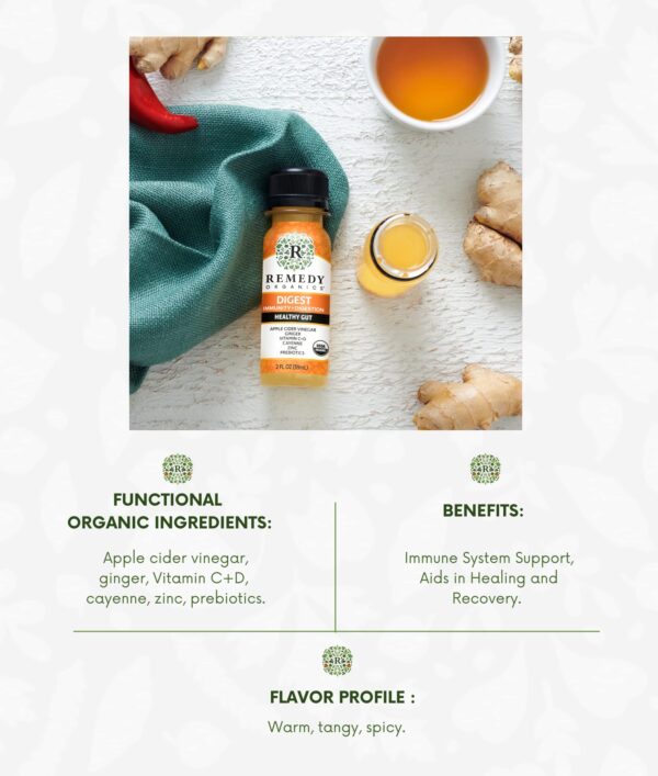 Shot inmunidad Remedy Organics ingredientes orgánicos certificados