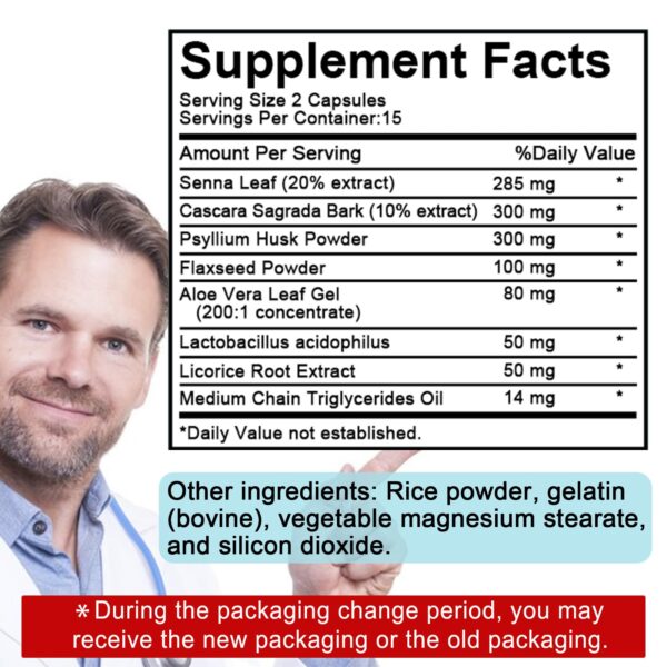 Suplemento detox intestinal TAOTERS presentación lateral