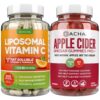 Paquete suplemento vitamina c liposomal y gomitas vinagre sidra manzana