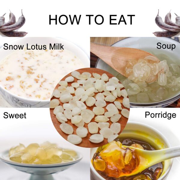 Semillas de loto de nieve y resina en empaque