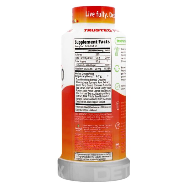 Botella Herbal Clean QCarbo16 bebida detox sabor fresa mango