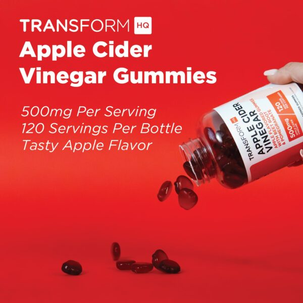 Gomitas de vinagre de sidra de manzana en envase cerrado