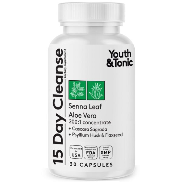 Youth & Tonic limpieza intestinal detox colon 15 días 30 cápsulas