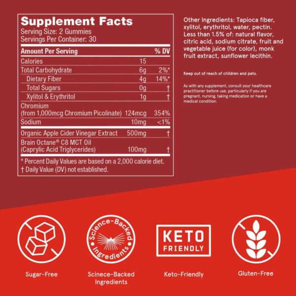 Frasco gomitas Bulletproof suplementon keto para antojos