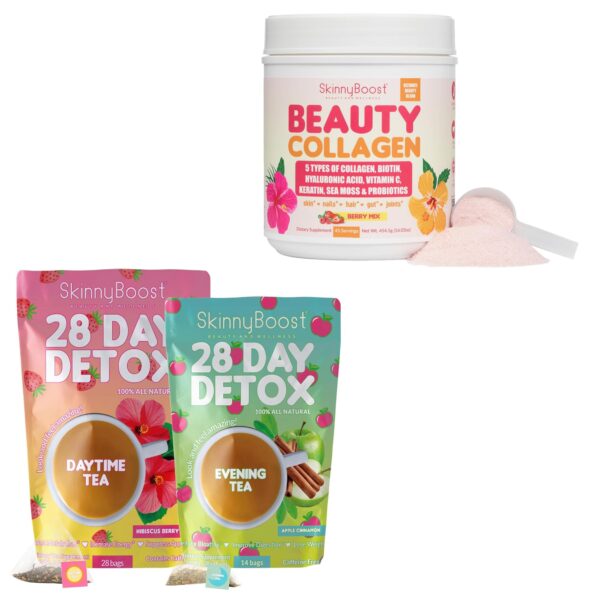 SkinnyBoost Té Detox y Colágeno para limpieza y belleza