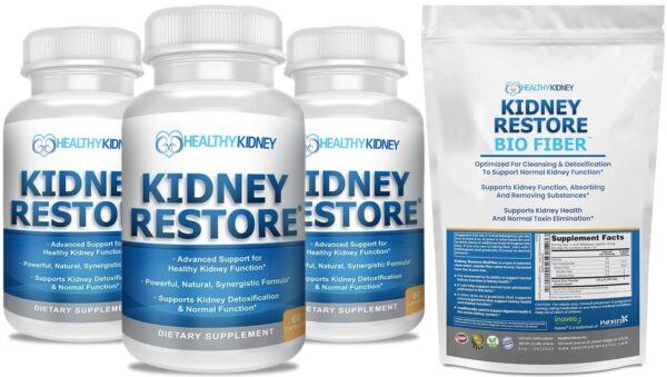 Paquete 3 limpiadores renales naturales Kidney Restore suplemento detox