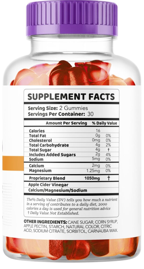 Detalle ingredientes gomitas LIVORKA Rapid Ripped Keto ACV