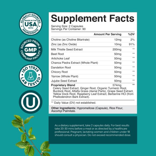 Suplemento limpieza hepática con cardo mariano y hierbas Natures Craft Suplemento limpieza hepática con cardo mariano y hierbas Natures Craft