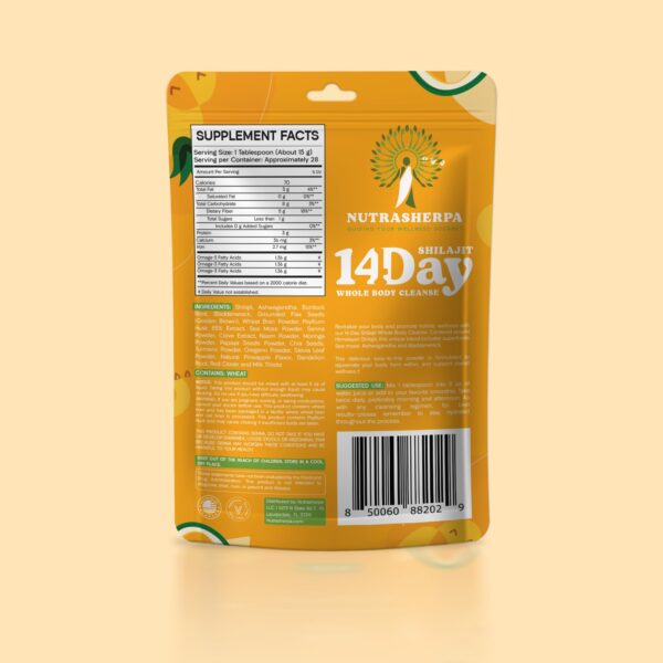 envase nutrasherpa shilajit 14 días limpieza cuerpo completo